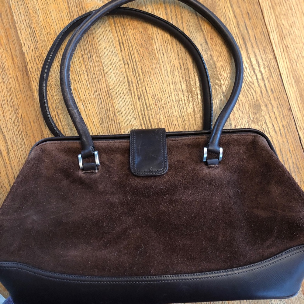 Brooks Brothers brown suede satchel